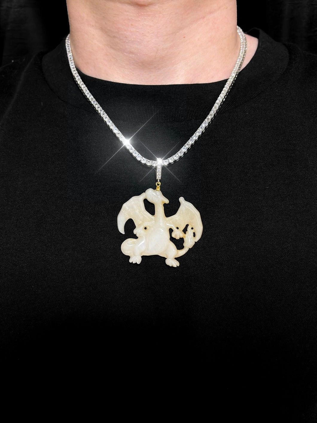 RIZA JADE PENDANT ICE NECKLACE