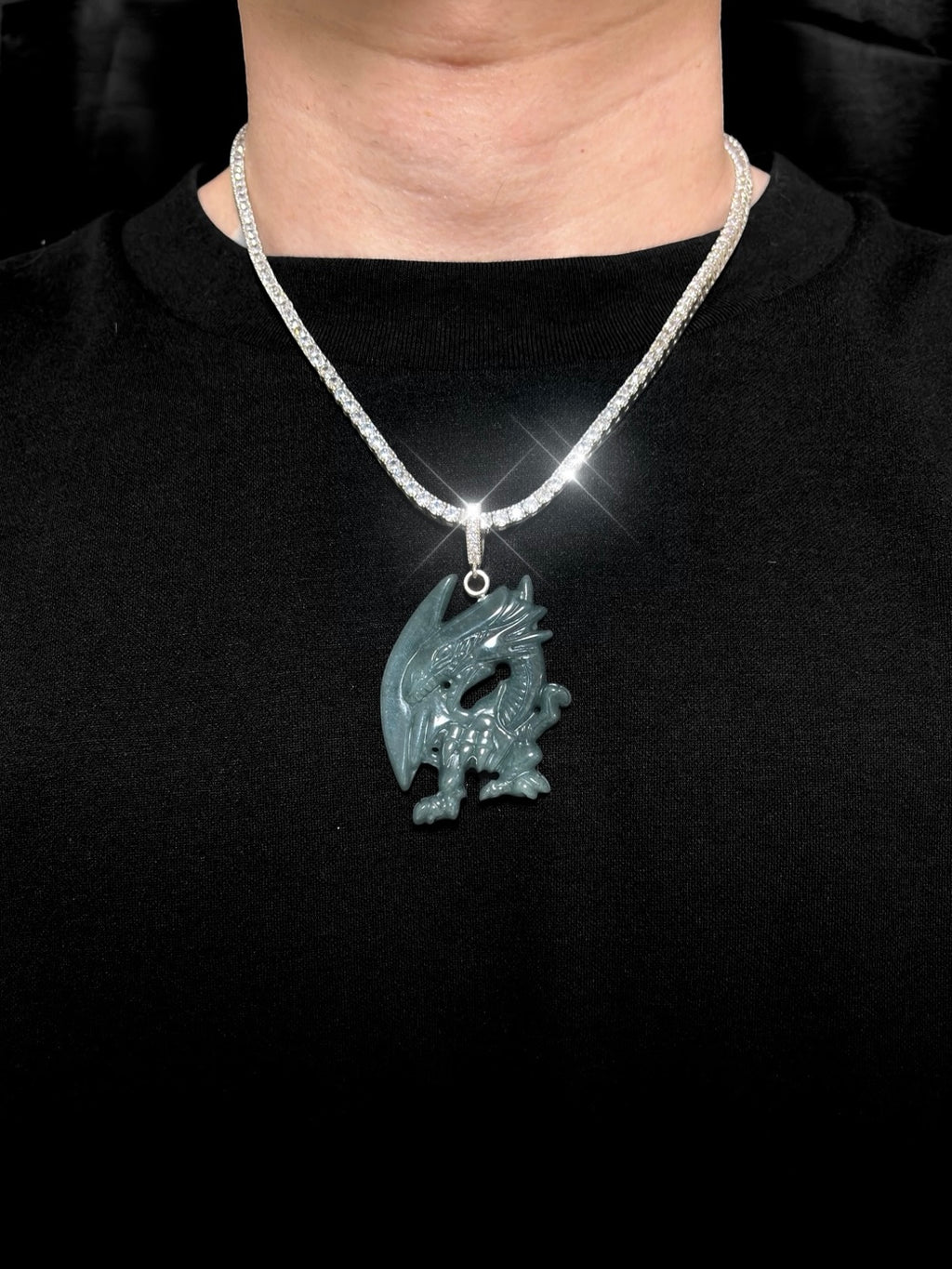 BWD JADE PENDANT ICE NECKLACE